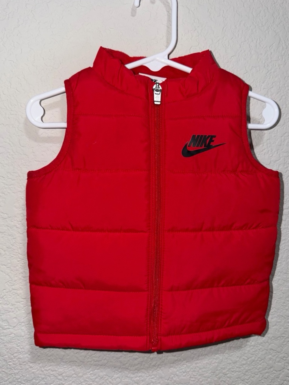 Nike Kids Red Puffer Vest - Sleeveless Zip-Up
